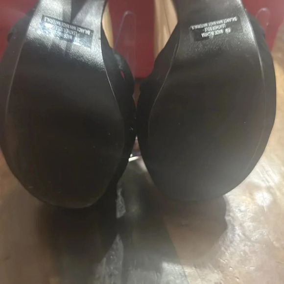 Black Stiletto& Satin mule Rhinestone Gem Heels 8 - Picture 8 of 10